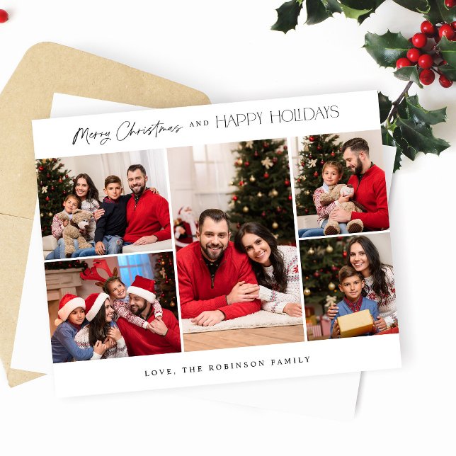 Budget Minimaliste Cinq Photo Joyeux Noël (Créateur téléchargé)