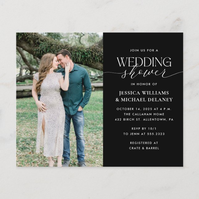 Budget Minimaliste Couples nuptiale Invitation de  (Devant)