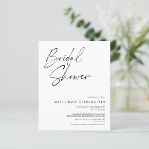 Budget Minimaliste Élégante Invitation De Douche N