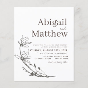 Budget minimaliste Faire-part de mariage florale