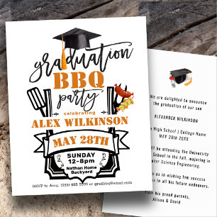 BUDGET Minimaliste Graduation BBQ Party Invitation
