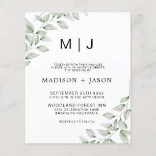 BUDGET Minimaliste Gras Vert Vert Monogramme Maria