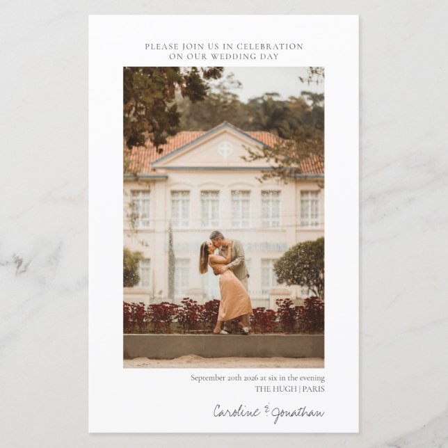 Budget Minimaliste Mariage photo Invitation RSVP (Devant)