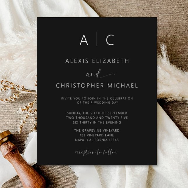 Budget Minimaliste Moderne Mariage de calligraphie (Créateur téléchargé)