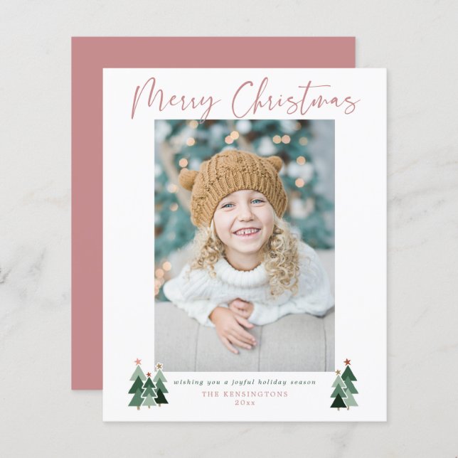 Budget minimaliste moderne Noël vacances photo (Devant / Derrière)