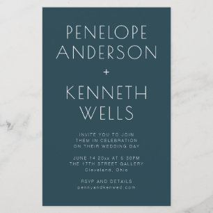 Budget Minimaliste Moderne Noir Turquoise Mariage