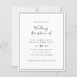 BUDGET Minimaliste NOIR Mariage blanc Invitation