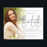 Budget minimaliste superposition photo 30e anniver<br><div class="desc">Un rapport qualité-prix BUDGET alternative sur une taille plus petite 4, 5 x 5, 6" semi-brillant poids 110lbs, qui est d'une épaisseur similaire à une carte postale (cependant ne convient pas à l'utilisation comme carte postale.) VEUILLEZ NOTER qu'il y a UN invitation par feuille. Budget Minimaliste Photo Overlay 30th Birthday...</div>