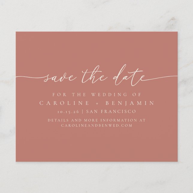 Budget Minimaliste Terracotta Script Enregistrer L (Devant)