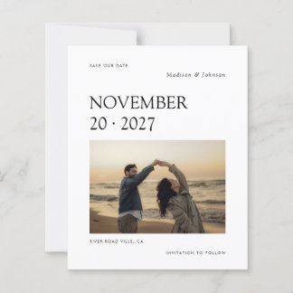 BUDGET MinimalModerne Photo Mariage Carte de Préav