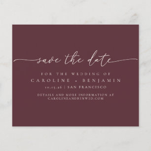 Budget Minimum Burgundy Script Mariage Date de sau