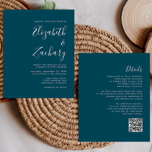 Budget minimum Turquoise Code QR bleu invitation d