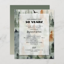 Budget Misty Forest Invitations d'anniversaire