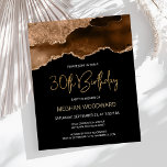 Budget Mocha Gold Agate 30e anniversaire<br><div class="desc">Cette invitation branchée de 30ème anniversaire présente une image aquarelle d'une géode d'agate dans des tons riches de brun mocha avec des reflets de parties scintillant d'or. Les mots "30th Birthday" apparaissent dans la parties scintillant en faux or dans la police d'écriture moderne décorative. Customisez-le avec le nom de l'honoré...</div>