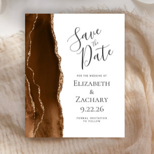 Budget Mocha Marron Or Agate Enregistrez la Date