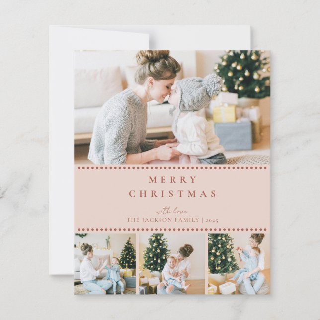 BUDGET Modern Blush Multi Photo Christmas (Devant)