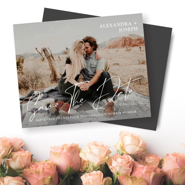 Budget Modern Chic Photo Long Date Enregistrer la  (Créateur téléchargé)