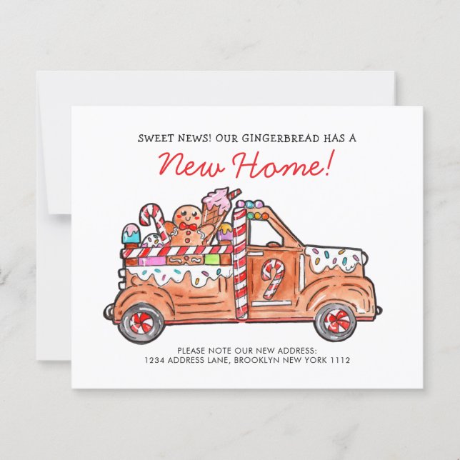 BUDGET Modern Gingerbread Truck Sweet News Moving (Devant)