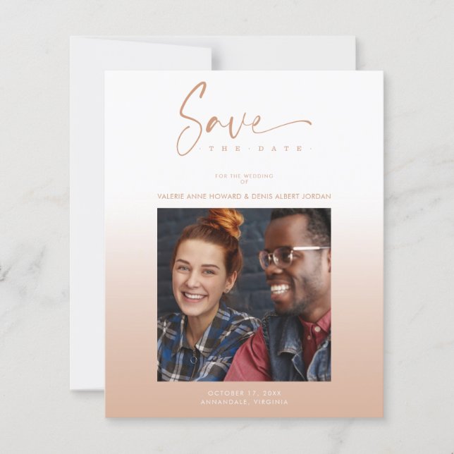 Budget Modern Gradient Minimalist Photo Couple (Devant)