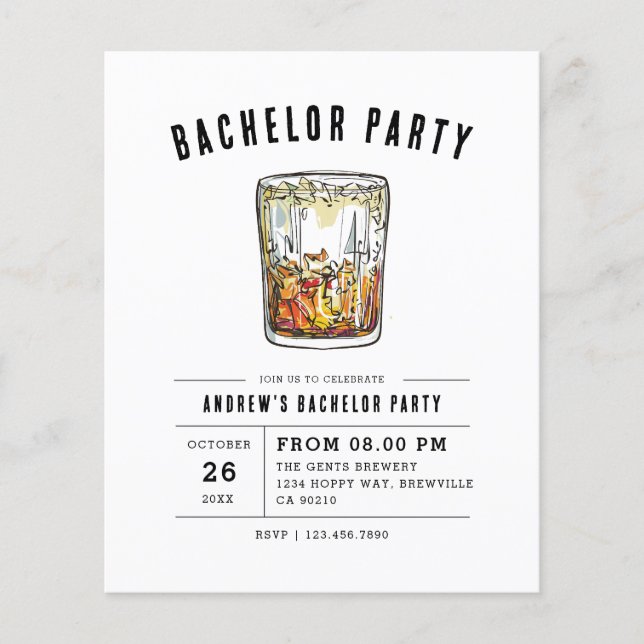 Budget Modern Groom Whiskey Bachelor Party (Devant)