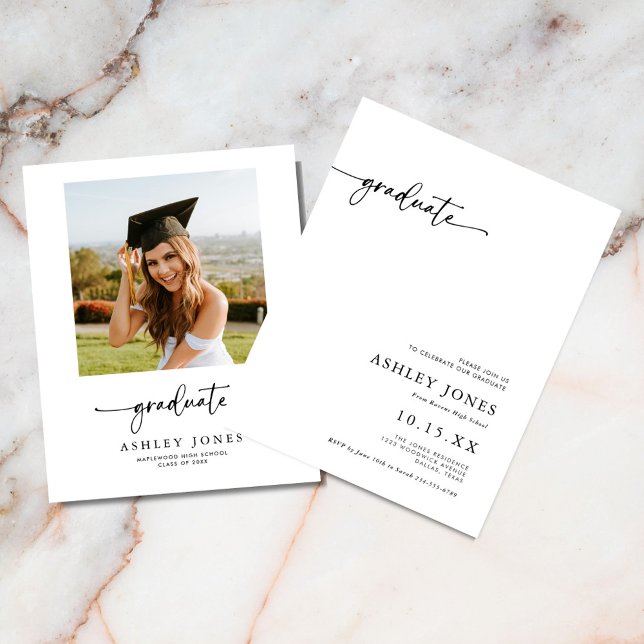 BUDGET Modern Script Graduate Graduate Party (Créateur téléchargé)