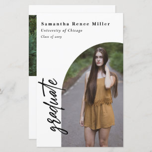 Budget Moderne Arc 2 Photo Graduation Invitation