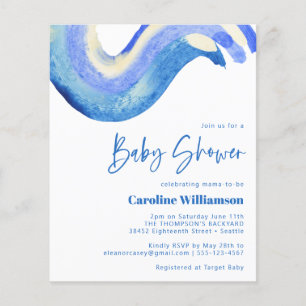 Budget Moderne Art Abstrait Baby shower bleu