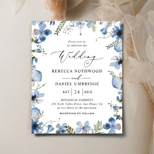 Budget moderne Boho Faire-part de mariage bleu