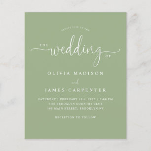 Budget Moderne Boho Sage Vert Photo Mariage Invita
