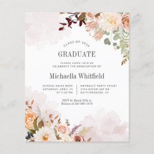 Budget Moderne Botanique Chic Graduation Invitatio