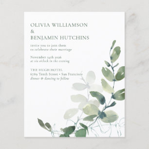 Budget Moderne Botanique Eucalyptus Mariage RSVP