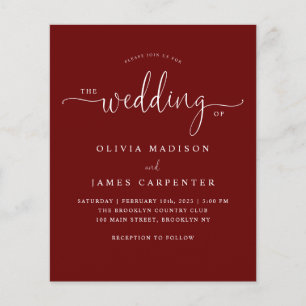 Budget Moderne Bourgogne Rouge Photo Mariage Invit