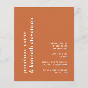 Budget Moderne Burnt Orange Simple Mariage Invitat