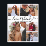 Budget Moderne Collage Mariage Carte de remercieme<br><div class="desc">Budget Elegant Main Lettré "Amour et merci" Script 5 Photo Collage Mariage Merci personnalisé abordable carte mince à petit budget. Mariage moderne merci modèle avec cinq (5) photos sur le devant et une (1) photo sur le dos. Sur le devant du papier "Amour et merci" script de typographie avec peu...</div>