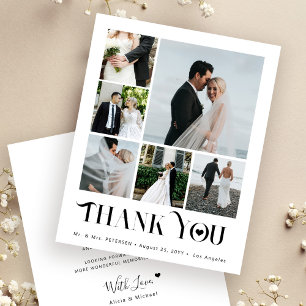 Budget moderne collage multi-photo mariage remerci