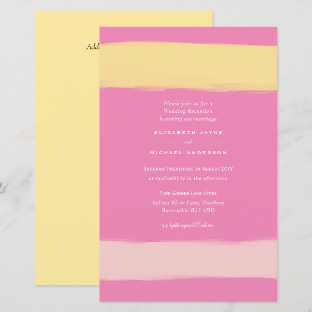 BUDGET Moderne Couleur Laver Mariage Inviter A9 (Devant / Derrière)