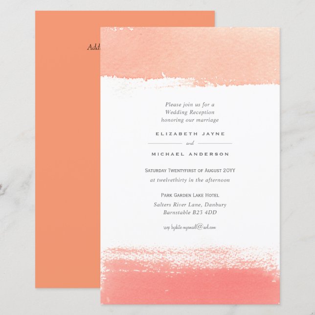 BUDGET Moderne Couleur Laver Mariage Inviter A9 (Devant / Derrière)