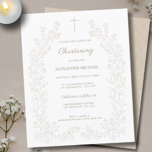 Budget Moderne Croix Florale Christening Baptême