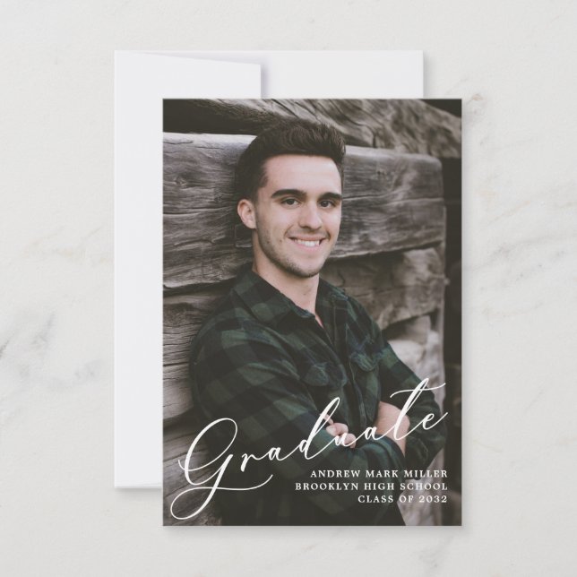Budget Moderne Deux Faire-part de graduation photo (Devant)