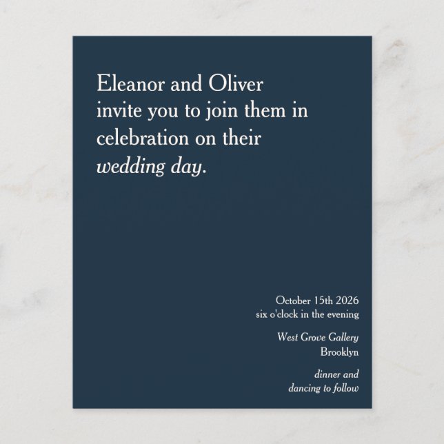 Budget Moderne Élégant Faire-part de mariage bleu  (Devant)