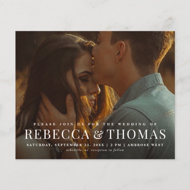 Budget Moderne Élégant Faire-part de mariage photo (Devant)