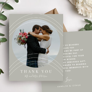 Budget moderne élégant photo mariage merci