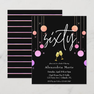 Budget Moderne Étincelle 60e Invitation anniversai