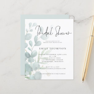 Budget Moderne Eucalyptus Invitation à la douche n