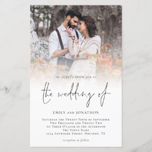 Budget moderne Faire-part de mariage de script pho