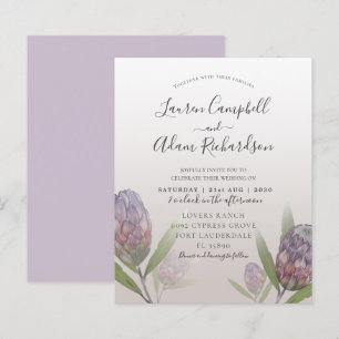 Budget Moderne Faire-part de mariage Floral Violet