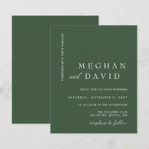 Budget Moderne Faire-part de mariage Vert