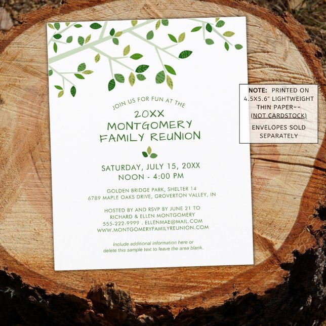 Budget Moderne Famille Réunion Arbre Invitation (Créateur téléchargé)
