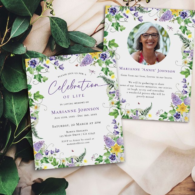 Budget Moderne Floral Célébration de la vie funéra (Créateur téléchargé)