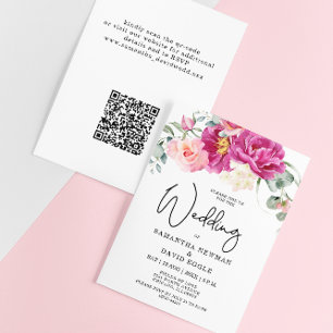 Budget moderne Fuchsia rose Floral Mariage de code